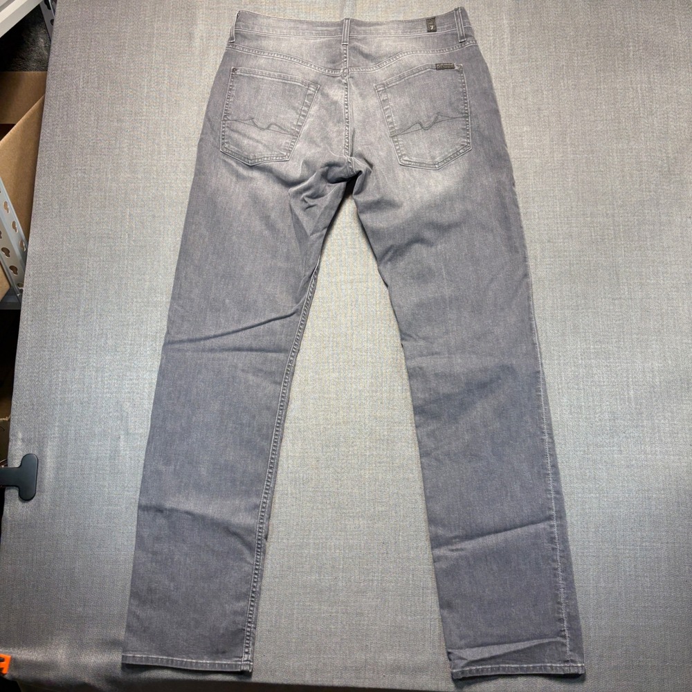 7 For All Mankind Standard Straight Leg Grey Jeans Mens 34 - Picture 2 of 14